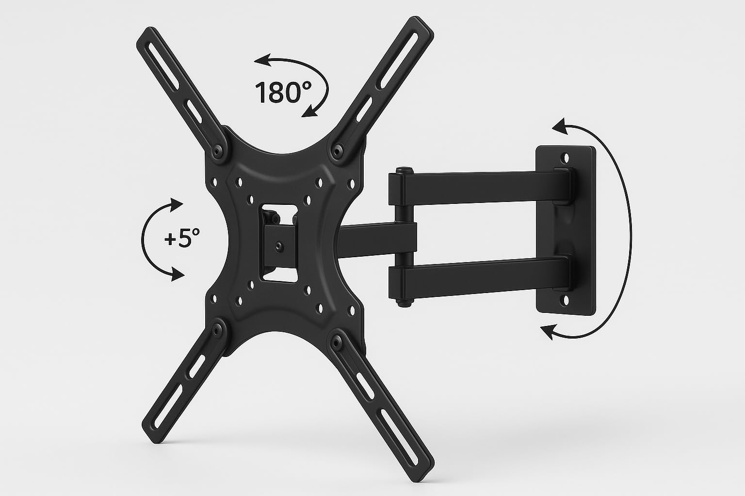 Full Motion TV Wall Mount for 26-55 inch TVs, up to 99lbs and VESA 400x400mm, Wall Mount TV Bracket with Articulating Swivel Extension Tilting Levelling for LED LCD OLED 4K Flat Curved Screen