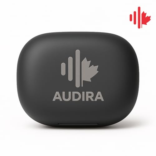 Audira ENC Noise-Canceling Bluetooth 5.4 Headphones, Hanging-Ear Wireless Earbuds with HD Display, Low-Latency Gaming Mode, Waterproof Sports TWS Earphones with Mic, 55H Battery Life