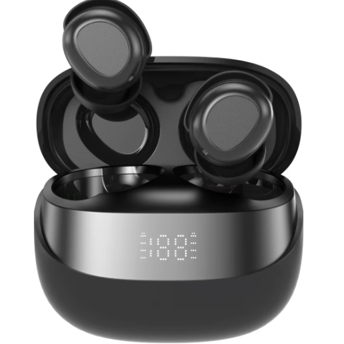 AUDIRA Wireless Bluetooth Sleep Earbuds, Bluetooth 5.4, in-Ear Headphones, IPX-4 Waterproof, Touch Control, 5-10 Hours Battery Life, Digital Display, Type-C Charging (Black)