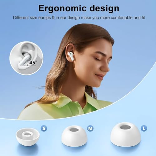 Wireless Earbuds, Bluetooth 6.0, Wireless Headphones, LED Digital Battery Display, IPX7 Waterproof in Ear Headphones, 56-Hour Playtime, 200 Hr Standby,Type-C Charging, Smart Touch Controls.