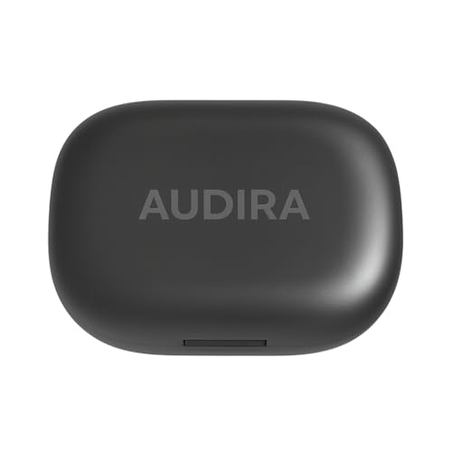 Audira ENC Noise-Canceling Bluetooth 5.4 Headphones, Hanging-Ear Wireless Earbuds with HD Display, Low-Latency Gaming Mode, Waterproof Sports TWS Earphones with Mic, 55H Battery Life